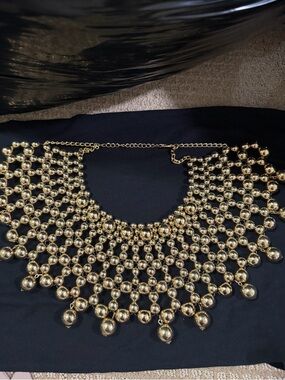 Gold Statement Bib Necklace - Women Jewelry